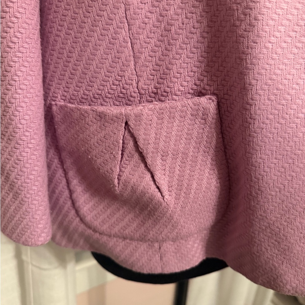 Ann Taylor Lavender Textured Jacket Size 16 | Button Front Career Blazer - Picture 4 of 5